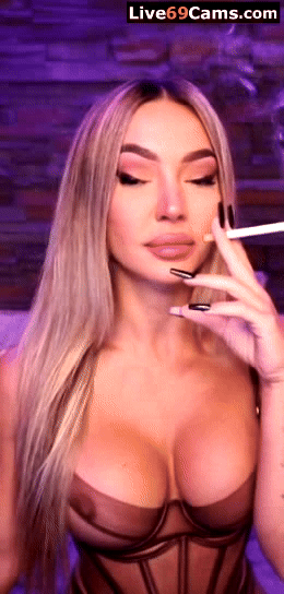 Beautiful Horny with big boobs smoking!
