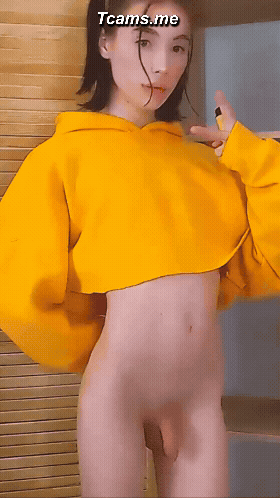 Crop top so short it’s basically a cum target.