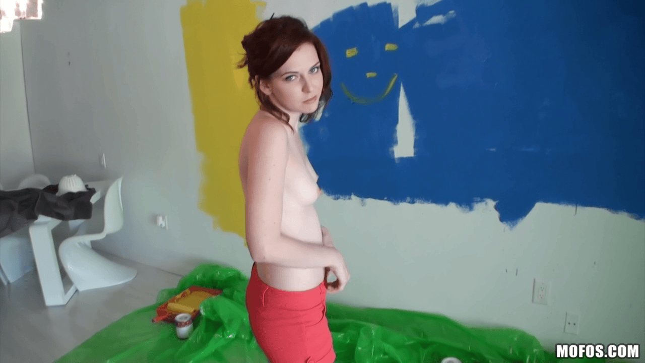 LetsTryAnal - Emma O'Hara - Redhead Tits Painting Nude (1)