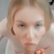 Skinny Babe sucks huge cock