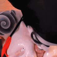 Sucking Dildo While Rubbing Between Her Boobs