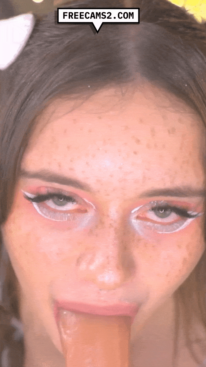 Freckled Chick Loves Blowing Her Dildo