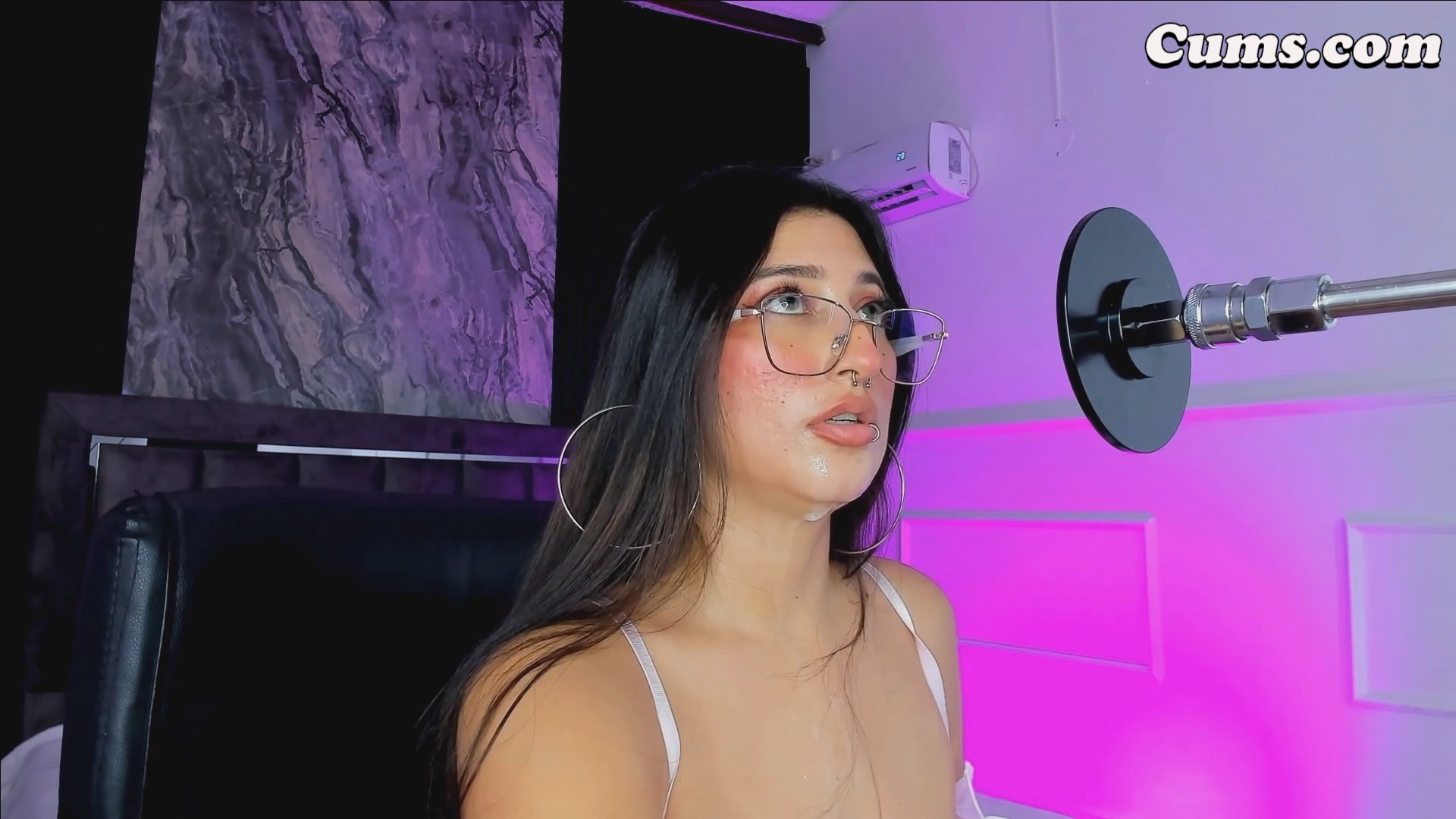 Glasses Girl Masturbating Teasing Solo Session